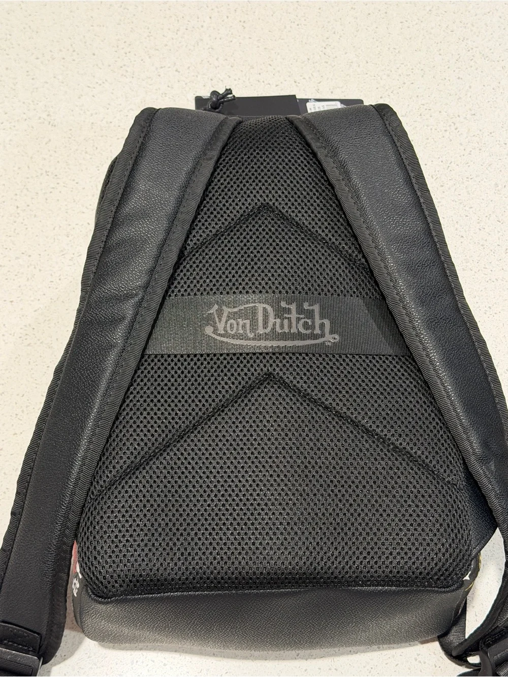 Von Dutch Jax Bowler Backpack Black Graffiti Logo Print Y2K SATCHEL VDKBP030BLK